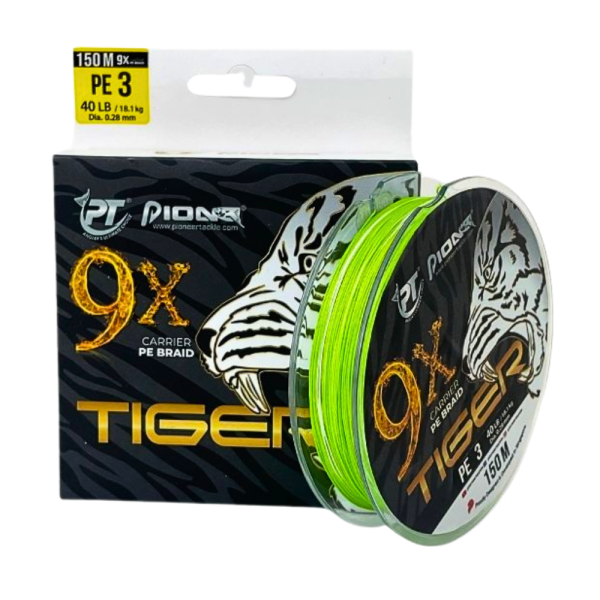 Braided 9-strand line Pioneer Tiger 9x, 300m, Multicolor